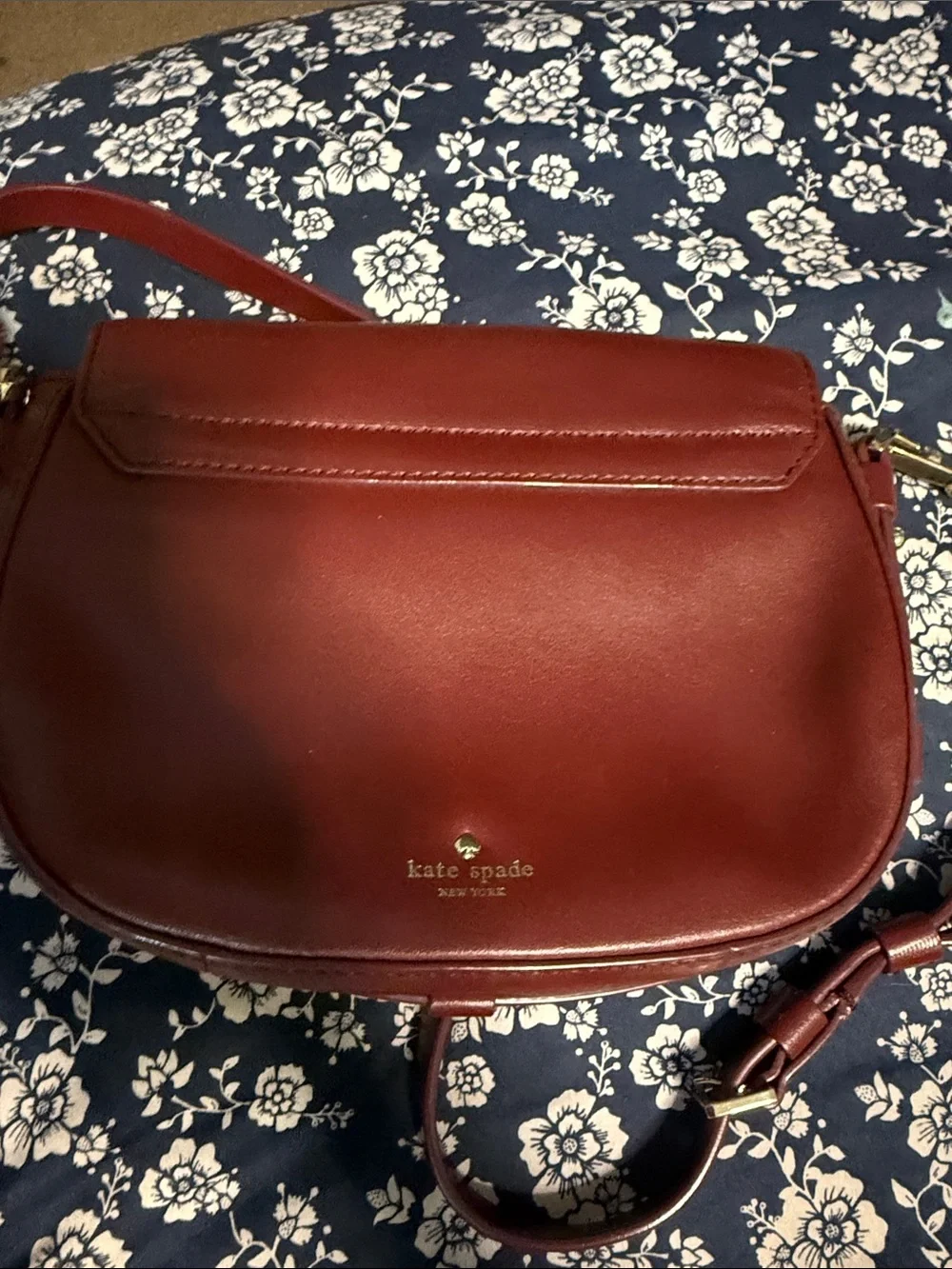 kate spade Red Leather Crossbody with Owl Applique